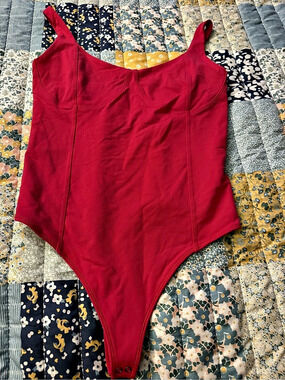 Abercrombie & Fitch Soft A&F Collection Sweetheart Bodysuit Red Large
